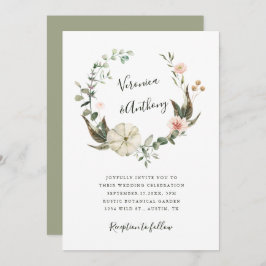 Convite Casamento de terra elegante do Jardim Floral Botân