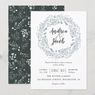 Convite Casamento de terra em Berries no inverno Branco