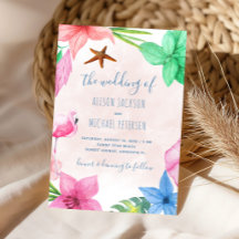Casamento de terra tropical floral havaiano de pra