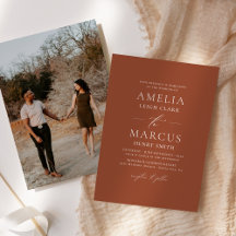 Casamento de Terracota com Letra Moderna e Elegant