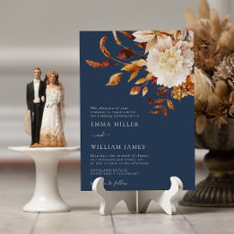 Convite Casamento de Terracota em Aquarela Moderna de Outo