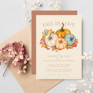 Convite Casamento de Terracotta Autumn Pumpkins