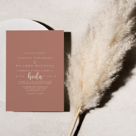 Convite Casamento de Terracotta Boda Minimalista