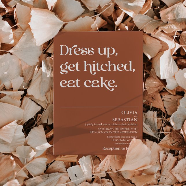 Convite Casamento de Terracotta com Tipografia Mínima Mode (Criador carregado)