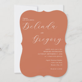 Convite Casamento de Terracotta Elegant Script Calliografi