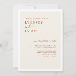 Convite Casamento de Terracotta Elegante Moderno