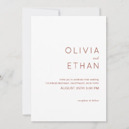 Convite Casamento de Terracotta Minimalista