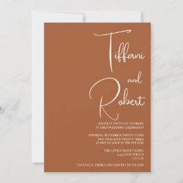 Convite Casamento de Terracotta Minimalista Chic