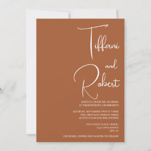 Convite Casamento de Terracotta Minimalista Chic
