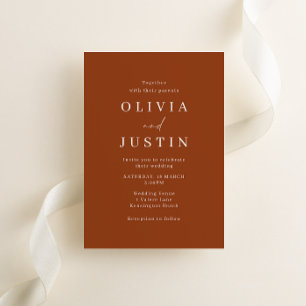 Convite Casamento de Terracotta Minimalista Moderno