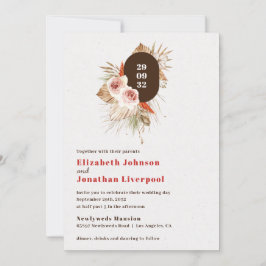 Convite Casamento de terras florais do Desert boho