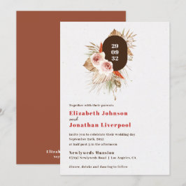 Convite Casamento de terras florais do Desert boho