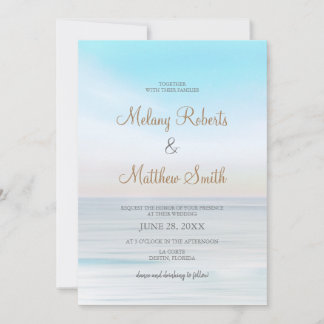 Convite Casamento de Themed Beach Seaside Ocean Beach
