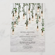 Casamento de tijolos Brancos com Lâmpadas Botânica