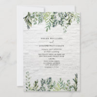 Casamento de tijolos Brancos em Greenery Botânico