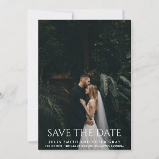 Convite Casamento de Tipografia Branca Elegante e Simples 