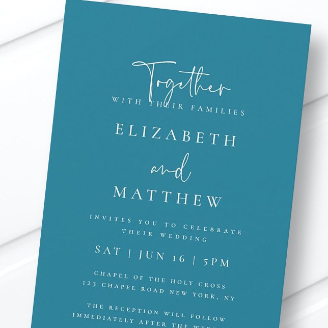 Convite Casamento de Tipografia Chic Simples Moderna (Criador carregado)