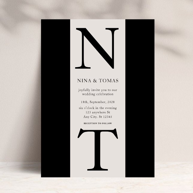 Convite Casamento de Tipografia Clássica em Bold Clássico  (Criador carregado)