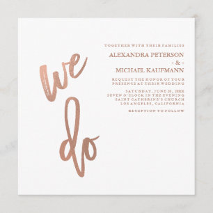 Convite Casamento de Tipografia Dourada com Faux Minimalis