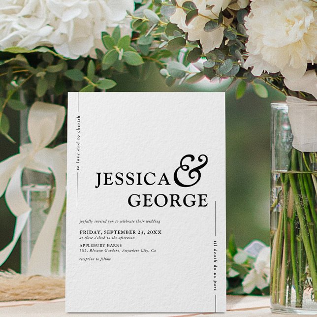 Convite Casamento de Tipografia Minimalista Moderna (Criador carregado)