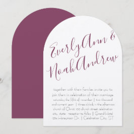 Convite Casamento de Tipografia Minimalista Roxo-Roxo Cass