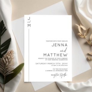 Convite Casamento de tipografia moderna e minimalista