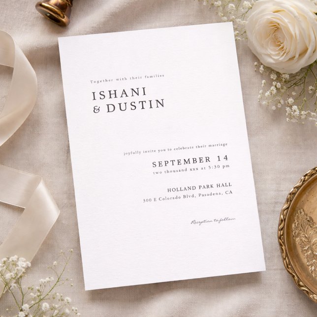 Convite Casamento de Tipografia Simples e Elegante (Criador carregado)