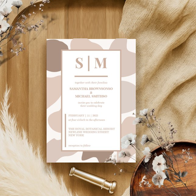 Convite Casamento de Tom Café Castanho (Criador carregado)