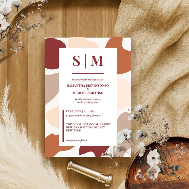 Convite Casamento de Tonacotta Beige Earth (Criador carregado)