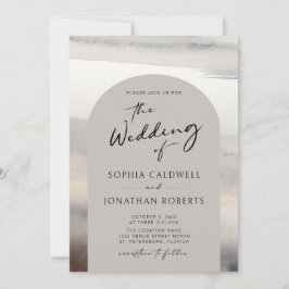 Convite Casamento de Tons Terrestres do Arco da Caligrafia