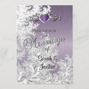 Convite Casamento de Trendy Moderno em um Damasco Roxo Ame