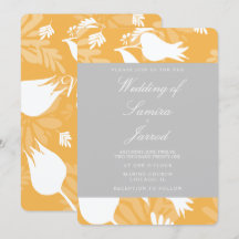 Casamento de Tulipa Floral Amarela Cinza Botânica
