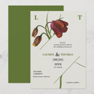 Convite Casamento de Tulipas de Sangue de Whip Bloom do Mo