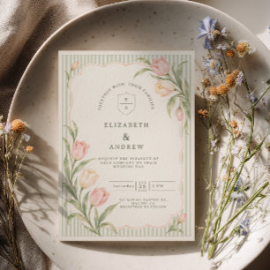 Convite Casamento de Tulipas Listradas