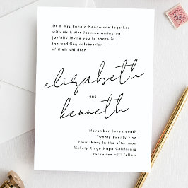 Convite Casamento de Tuxedo White com Nomes Personalizados