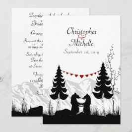 Convite Casamento de Ursos das Montanhas Silhouette Encant