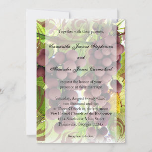 Convite Casamento de Uva Verde/Púrpura Elegante