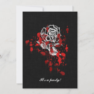 Convite Casamento de Vampiro Goth Rosa Eterna