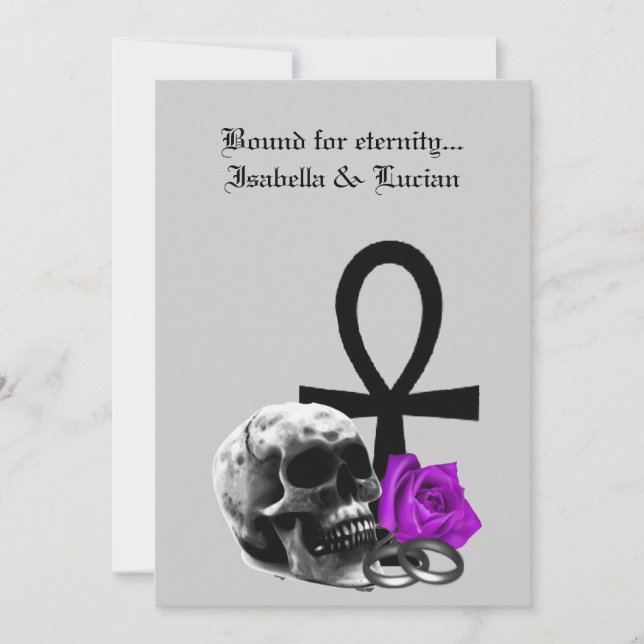 Convite Casamento de Vampiro Gótico do Amor Eterno (Frente)