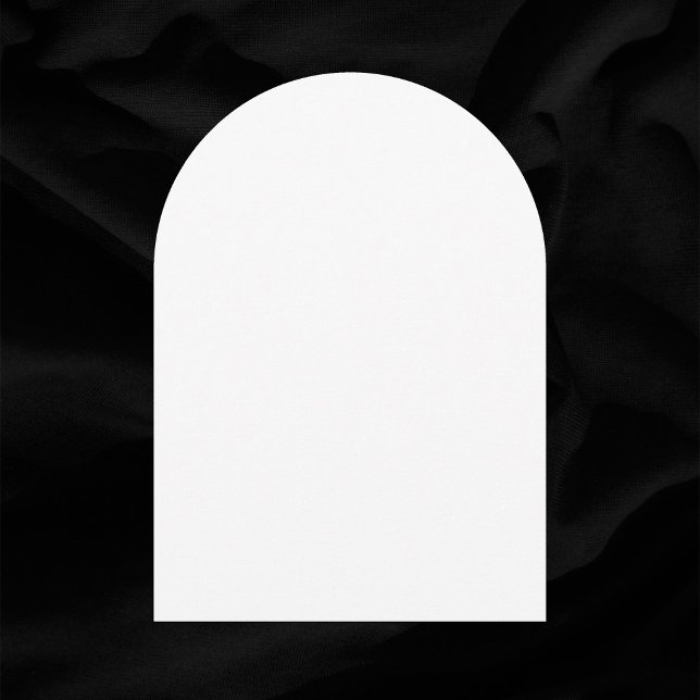 Convite Casamento de Vazio de Estilo de Arca Branca Simple (Plain white arch style wedding invitation, on black background)