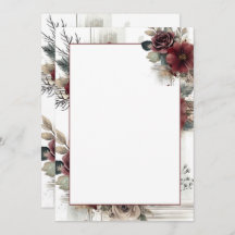 Casamento de Vazio Floral Moderno Maroon