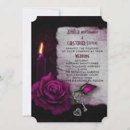 Convite Casamento de Vela e Medalha de Rosa Gótica
