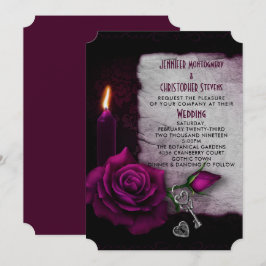 Convite Casamento de Vela e Medalha de Rosa Gótica
