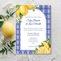Casamento de Verão com Azulejo Azul de Limão Amalf