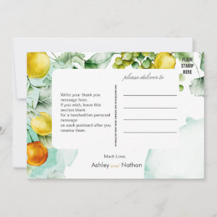 Convite Casamento de Verão com Floral e Fruta