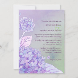 Convite Casamento de Verão com Hydrangeas Roxas