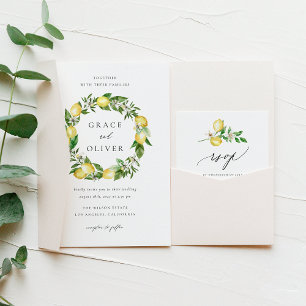 Convite Casamento de Verão com Lemon Botânico e Verena