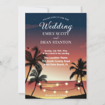 Casamento de Verão com Palmeiras ao Pôr do Sol