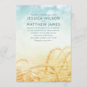 Convite Casamento de Verão com Vintage, País Único, Russo