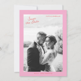 Convite Casamento de Verão Cor-de-Rosa Salve o Dia